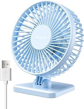 Gaiatop USB Desk Fan, Small But Powerful, Personal Portable Quiet 3 Speeds, Adjustable Mini Table Desktop fan for Cooling Home Office Car Summer Travel Gifts Light blue على Amazon.ae - متتبع الأسعار