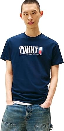 Tommy Jeans mens Short Sleeve Cotton Graphic T-shirts With Flag Logo Design Short Sleeve Cotton Graphic T-shirts With Flag Logo Design (pack of 1) on Amazon.ae - Price Tracker