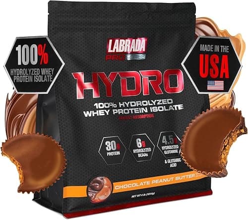 Labrada Hydro 100% Pure Hydrolyzed Whey Protein Isolate Powder, Lactose Free, Glutamine, Fastest Digesting Whey Available, Instant Mixing, Delicious Taste 45 Servings 4lb (Peanut Butter) on Amazon.ae - Price Tracker