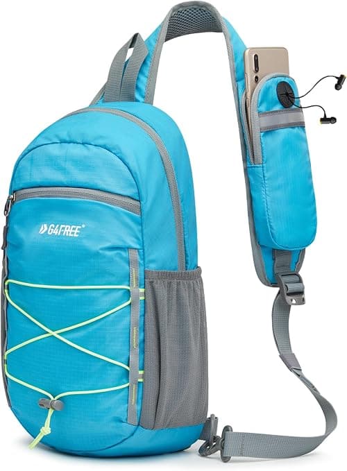 G4Free RFID Blocking Crossbody Sling Chest Bag Hiking Daypack Backpack Water Resistance Nylon with Front Phone Pocket for Women Men على Amazon.ae - متتبع الأسعار