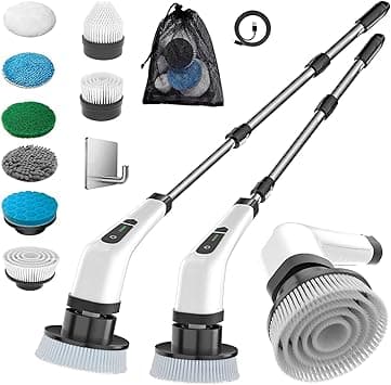 MGLSDeet Electric Spin Scrubber Rechargeable Cleaning Brush with 7 Replaceable Brush Heads, Cordless and Portable Power Scrubber, Electric Bathroom Scrubber for Cleaning Tile, Window, Floor, Tub, Car - Amazon.ae Price Tracker
