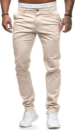 ALLABREVE Men's Chinos Casual Dress Pants Slim Fit Skinny Stretch Flat-Front Lightweight Comfort Slacks on Amazon.ae - Price Tracker