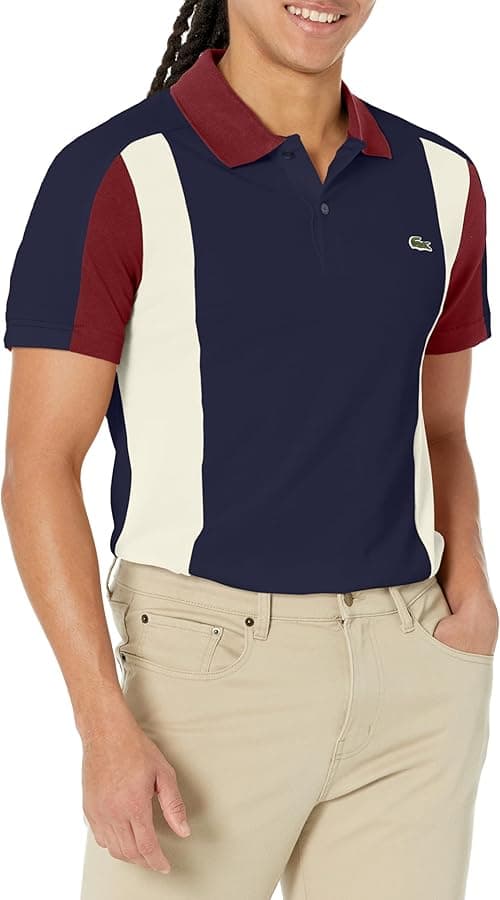 Lacoste mens Short Sleeve Tri-color Polo Shirt Polo Shirt on Amazon.ae - Price Tracker