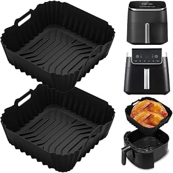 Silicone Air Fryer Liners for Ninja Air Fryer MAX PRO 6.2L AF180UK/4.7L AF140UK, Reusable Air Fryer Accessories for Ninja Speedi 5.7L, Cosori, Tower, 2PCS Square Air Fryer Liners 4.7–6.2L on Amazon.ae - Price Tracker