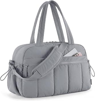BAGSMART Gym Bag for Women, Duffle Bag for Travel with Wet Pocket, Lightweight Carry on Weekender Duffel, Water Resistant, Medium-Gray Lilac, Medium, Gym Bag on Amazon - Best Deal Finder