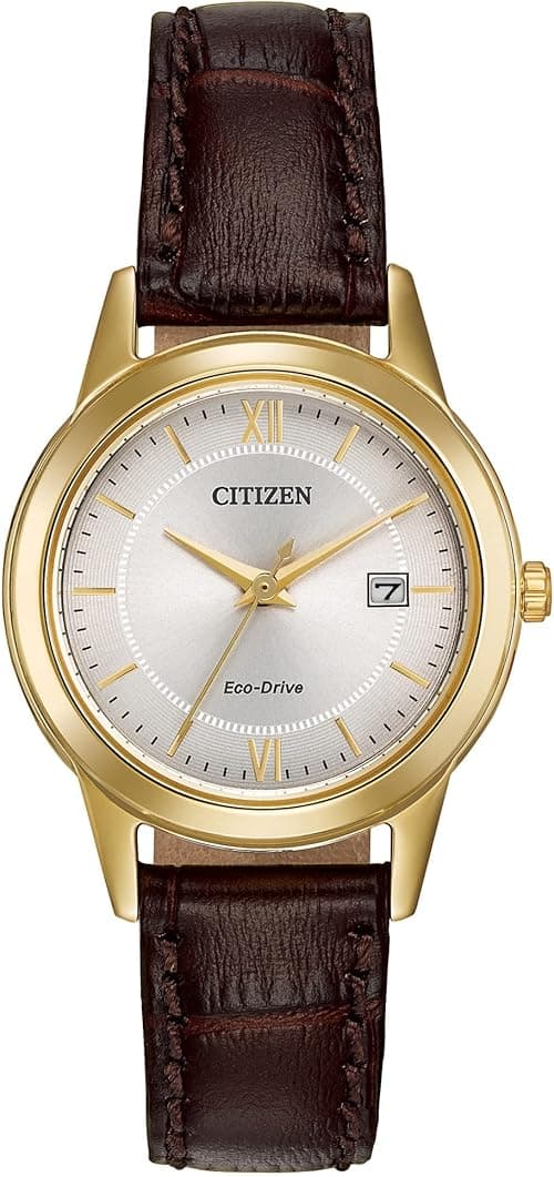 CITIZEN Ladies' Eco-Drive Classic Leather Strap Watch with 3-Hand Date on Amazon.ae - Price Tracker