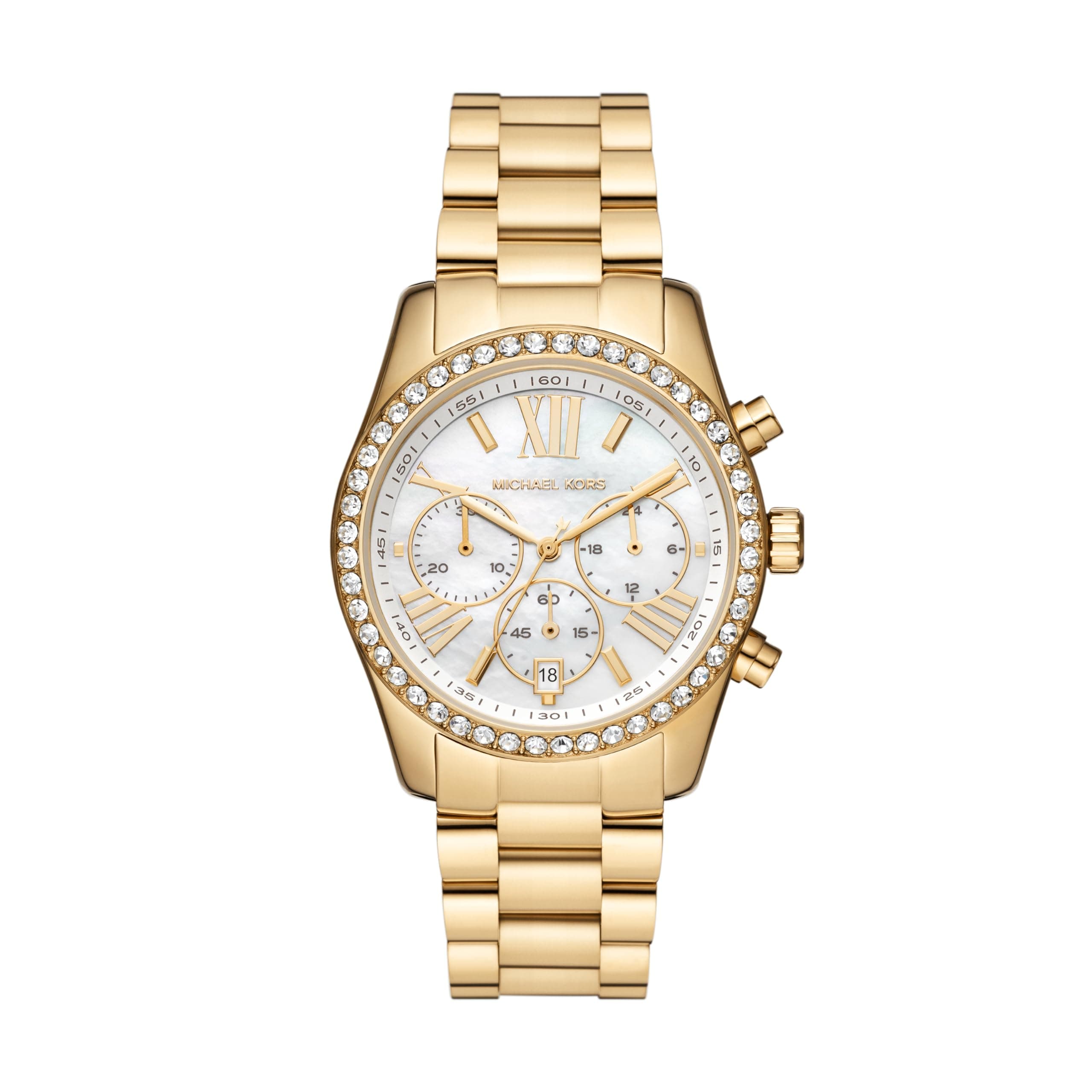 Michael Kors Lexington Chronograph Gold-Tone Stainless Steel Women's Watch (Model: MK7241) on Amazon.ae - Price Tracker