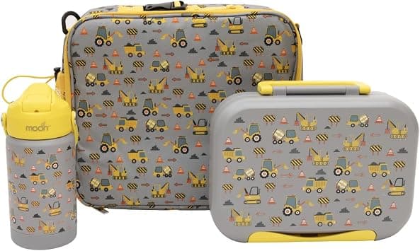 The Moon Brand Marmita Kids Lunch Box Set with Insulated Bottle & Bag – Leak-Proof,Bento Box with Compartments,Microwave & Dishwasher Safe, Easy-Open Latch,BPA-Free,Perfect for School Lunches-Grey on Amazon.ae - Price Tracker