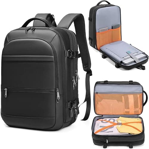 Qiccijoo Travel Backpack 40L Flight Approved Carry On Backpack for Men Women Expandable Large Luggage Backpack 17 Inch Waterproof Laptop Backpack Business School Weekender Overnight Backpack على Amazon.ae - متتبع الأسعار