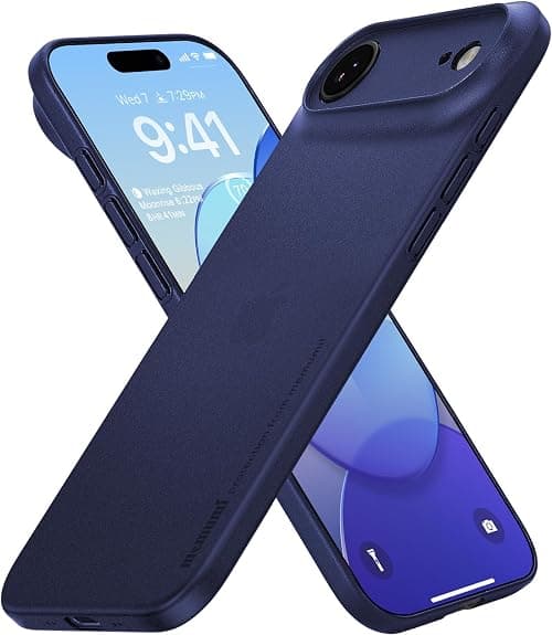 memumi for iPhone Air Ultra Thin Case 0.3mm Lightweight [No-Case Feeling] Matte Hard Cover with Camera Protection for iPhone Air 2025 Slim Cover in Minimalist, Semi-Transparent Frosted Blue on Amazon - Best Deal Finder