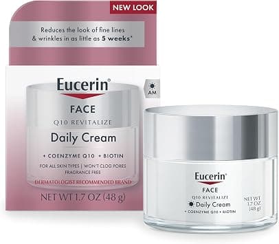 Eucerin Q10 Anti-Wrinkle Face Cream, Unscented Face Cream for Sensitive Skin, 1.7 Oz Jar - Best Deal Finder