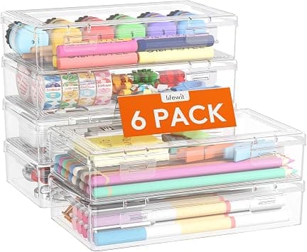 Lifewit 1L Pencil Box with Snap-Lock Lid, Plastic Pencil Box Storage for Kids, Office Supplies Organizer, Clear Storage Box for Craft Supplies Parts, Art Craft, 6 Pack, 20 x 12 cm / 8 x 4.6 inches on Amazon.ae - Price Tracker