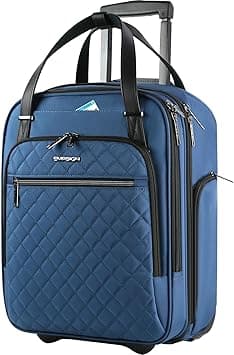EMPSIGN Underseat Carry on Bag with Wheels, Cabin Size Luggage 16-Inch (40 cm) with 2 Fixed Wheels, Softside Trolley Carry On, Travel Luggage for Women Men Business, Blue-Grey Zipper on Amazon.ae - Price Tracker