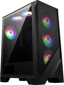 MSI MAG Forge 120A Airflow Premium Gaming PC Case: Auto RGB Fan, Vertical GPU Bracket, Side Air Vents, 360mm Radiator Support, 4mm Thick Tempered Glass, Supports Up to 8 Fans on Amazon.ae - Price Tracker