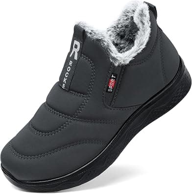 SHIBEVER Womens Winter Snow Boots: Waterproof Insulated Warm Fur Lined Ankle Slip On Walking Comfortable Outdoor Boot, 2751-grey, 6 on Amazon.ae - Price Tracker