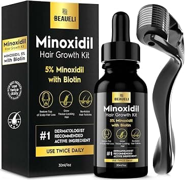 Minoxidil Beard Growth Kit For Men and Women, Hair Loss and Hair Regrowth Treatments, Minoxidil 5%, Black - Best Deal Finder