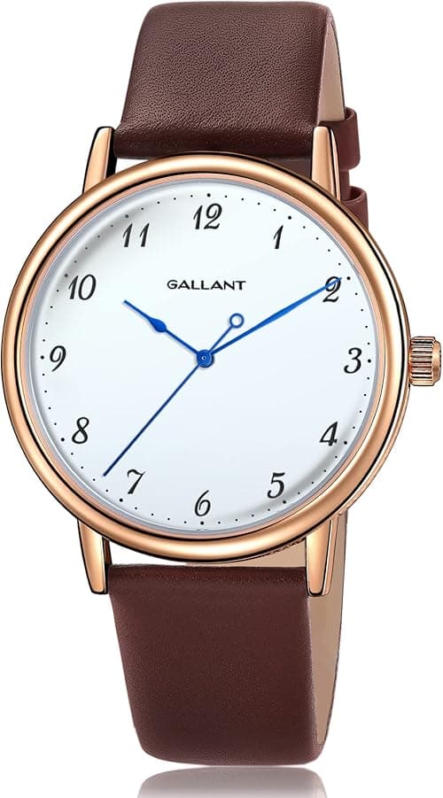 Gallant Men's Watch Classic Dress Watches with Leather Strap Meca-Quartz Watch for Men 5ATM Waterproof Luxury Vintage Minimalist Casual Wristwatch 41mm on Amazon.ae - Price Tracker