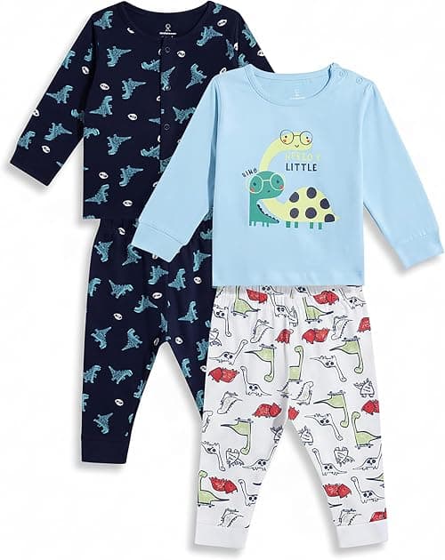 Mothercare Boys Dino Printed Full Sleeve 4-Piece Top and Pyjama Set, Multi, Newborn on Amazon.ae - Price Tracker