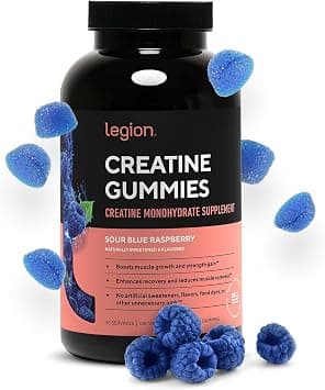 LEGION Creatine Monohydrate Gummies – Clean Chewable Creatine Supplement for Strength, Endurance & Muscle Recovery – 30 Sour Blue Raspberry Flavor Servings – No Artificial Flavors or Sweeteners on Amazon.ae - Price Tracker