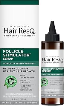 Petal Fresh Pure Hair ResQ Thickening Treatment Follicle Stimulator Serum, Encourage Healthy Growth Naturally with Caffeine, Biotin & Peptides - 60 Day Supply, 2 fl oz (60 ml) - Best Deal Finder