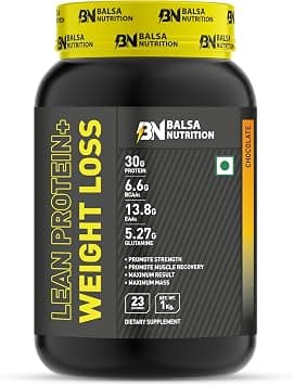 Balsa Nutrition Lean Protein + Weight Loss Powder- 1kg, 23 Serving (Chocolate Flavour) | High Protein Formula For Supports Weight Management, Muscle Growth, Energy Boost | Non- GMO على Amazon.ae - متتبع الأسعار