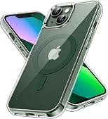 JETech Magnetic Case for iPhone 13 6.1-Inch Compatible with MagSafe Wireless Charging, Shockproof Phone Bumper Cover, Anti-Scratch Clear Back (Clear/Alpine Green) - Best Deal Finder