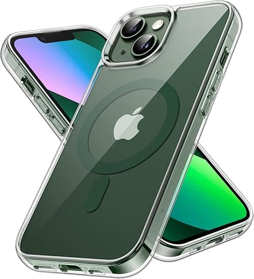 JETech Magnetic Case for iPhone 13 6.1-Inch Compatible with MagSafe Wireless Charging, Shockproof Phone Bumper Cover, Anti-Scratch Clear Back (Clear/Alpine Green) on Amazon.ae - Price Tracker