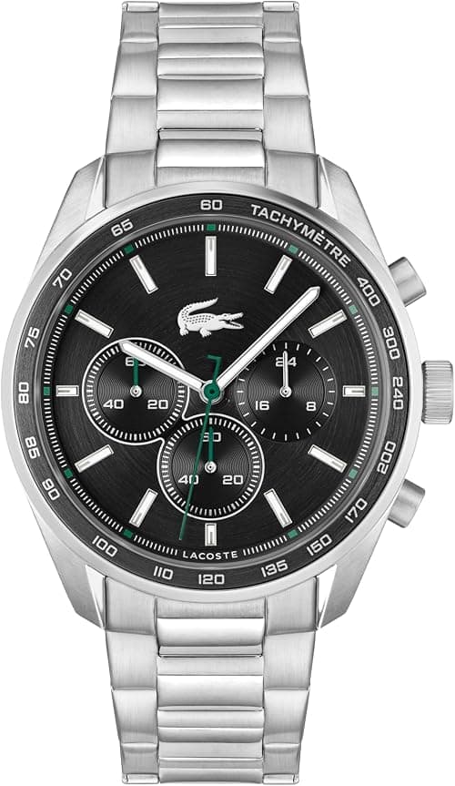 Lacoste Chronograph Quartz Watch for Men Boston Collection with Stainless Steel Bracelet - 2011347 على Amazon.ae - متتبع الأسعار