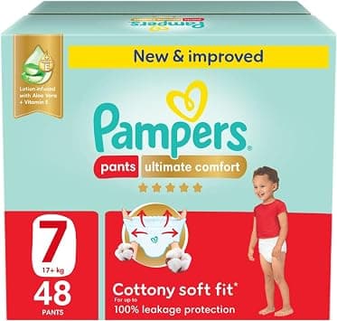 Pampers Ultimate Comfort, Size 7, 17+ kg, Giant Box, 48 Diaper Pants - متتبع أسعار Amazon.sa