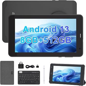 C idea 7 Inch Tablet,Android 13 Tablet,Quad Core Processor,8GB RAM 512GB ROM,512GB Expand,Dual Camera,Tablet with SIM, WiFi,Bluetooth,Case,StylusCM518 Pro (Black) على Amazon.ae - متتبع الأسعار