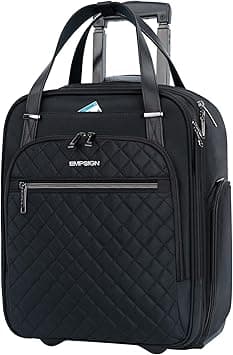 EMPSIGN Underseat Carry on Bag with Wheels, Cabin Size Luggage 16-Inch (40 cm) with 2 Fixed Wheels, Softside Trolley Carry On, Travel Luggage for Women Men Business, Black-Grey Zipper on Amazon.ae - Price Tracker