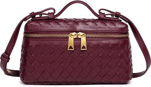 Woven Top-Handle Crossbody Bag L19 Leather Small Purses for Women Shoulder Handbag Luxury Trendy Purse on Amazon.ae - Price Tracker