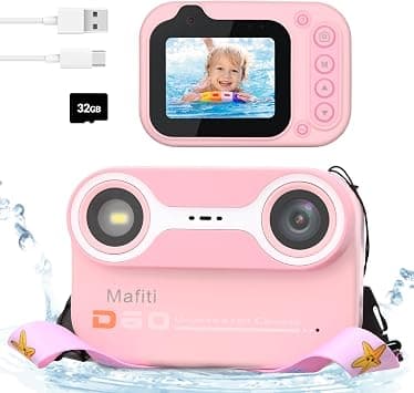 Mafiti Kids Waterproof Digital Camera Underwater Camera for Snorkeling and Diving with 2.4" IPS Display USB Rechargeable Digital Camera for Videos and Photos with 32GB Card on Amazon.ae - Price Tracker