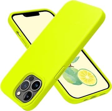 OTOFLY Compatible with iPhone 13 Pro Case, Liquid Silicone Slim Protective Shockproof Phone Case Cover with Anti-Scratch Microfiber Lining, 6.1 inch, Fluorescent Yellow on Amazon.ae - Price Tracker