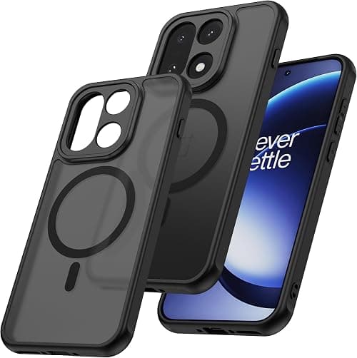 MAKAVO Magnetic for OnePlus 15 Case [Compatible with MagSafe] Translucent Matte Shockproof Phone Case with Camera Cover, One Plus 15 Slim Thin Yet Military Grade Drop Proof Silicone Bumper Case, Black on Amazon.ae - Price Tracker