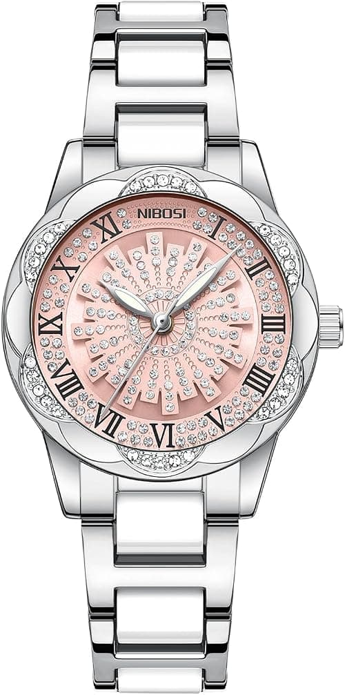 NIBOSI Women Wrist Watches Rotating Dial for Miss&Ladies Luminous Hands Pave Setting Diamond with Stylish Watches Water Resistant على Amazon.ae - متتبع الأسعار