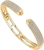 PAVOI 14K Gold Plated Premium Cubic Zirconia Bangle Bracelet for Women - Trendy Cuff Bracelets - Best Deal Finder