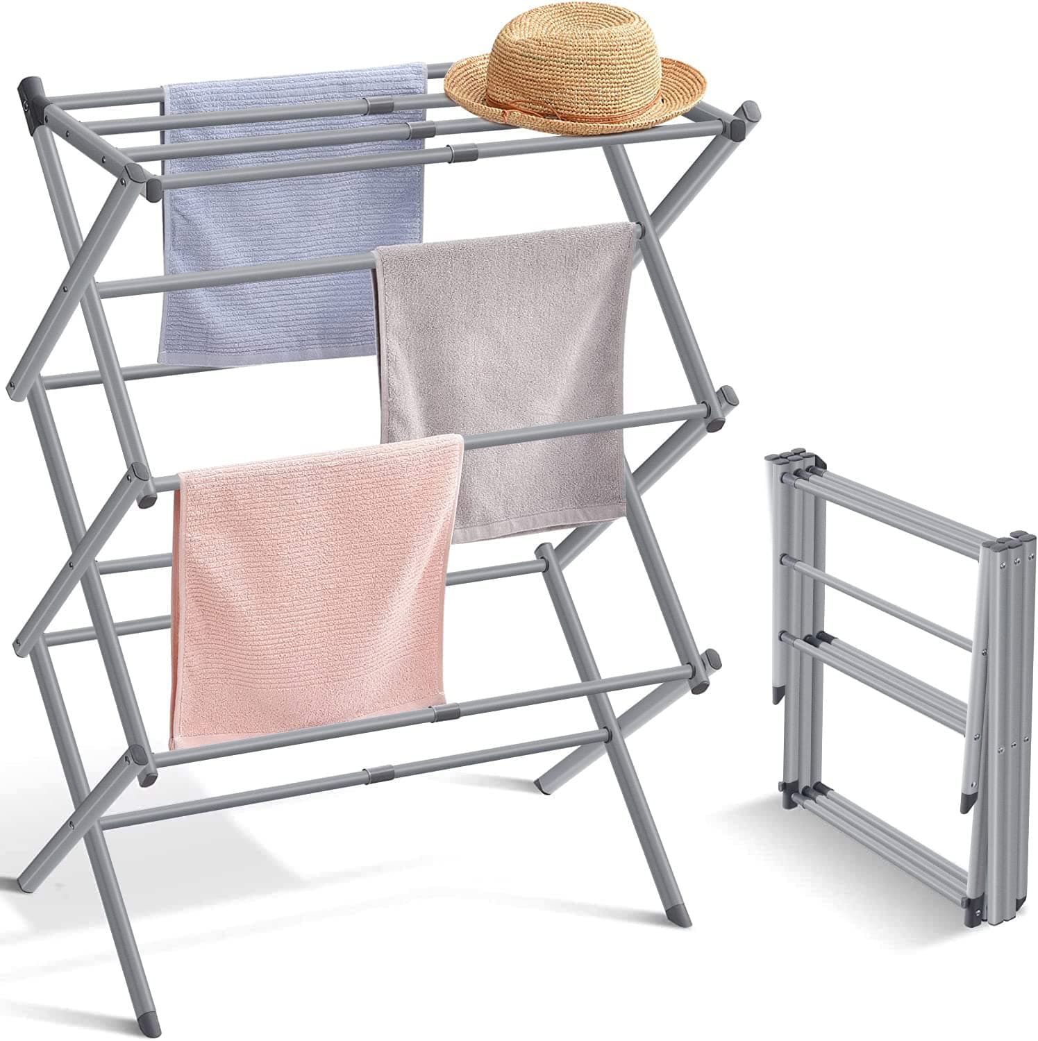 Expandable and Foldable Clothes Drying Stand, Clothes Rack for Air Drying Clothing, Sturdy Durable Clothes Dryer, Laundry Drying Stand for Indoor, Outdoor, Balcony, Gray [Amazon Exclusive] on Amazon.ae - Price Tracker