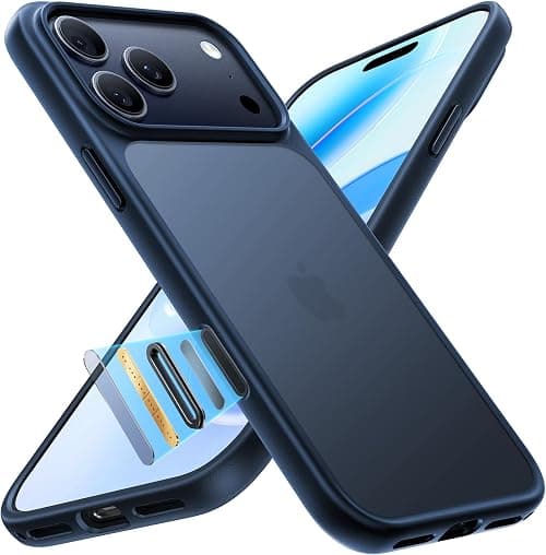 TORRAS Shockproof for iPhone 17 Pro Max Case, 12FT Military-Grade Protection, Slim Case for iPhone 17 ProMax Case, Matte Translucent Back, Thin, 6.9'' Guardian Series, Deep Blue على Amazon.ae - متتبع الأسعار