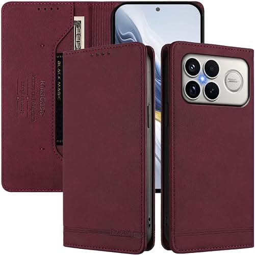 Phone Cover Compatible with Xiaomi Poco F8 Ultra 5G,Compatible with Redmi K90 Pro Max 5G 【RFID Blocking】【Card Holder Magnetic closure Flip Stand】Case Red on Amazon.ae - Price Tracker