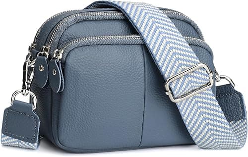 befen Genuine Leather Cross Body Bag for Women Small Shoulder Bag Triple Zippper Camera Hand Bag Phone Purse Bag on Amazon.ae - Price Tracker