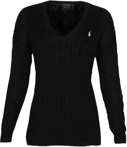 Polo Ralph Lauren Womens Cable Knit V-Neck Sweater on Amazon.ae - Price Tracker