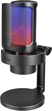 FIFINE Gaming Microphone, USB PC Mic for Streaming, Podcasts, Recording, Condenser Computer Desktop Mic on Mac, with RGB Control, Mute Touch, Headphone Jack, Pop Filter, Stand-AmpliGame A8 على Amazon.ae - متتبع الأسعار