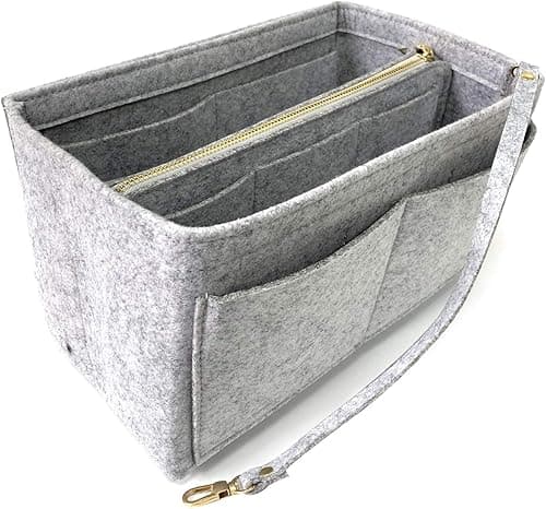 Gold Fortune Purse Bag Organizer Insert Handbags for Women Closet with Zipper (X-Large, Gray) on Amazon.ae - Price Tracker