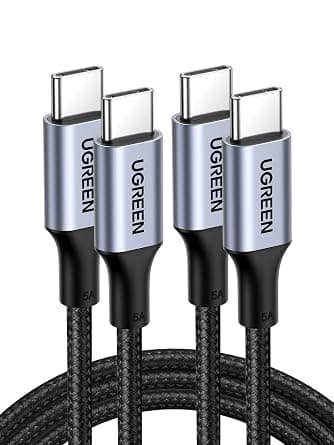 كابل شحن سريع مضفر من USB-C إلى USB-C بقوة 100 وات من UGREEN جديد على Amazon.sa - متتبع الأسعار