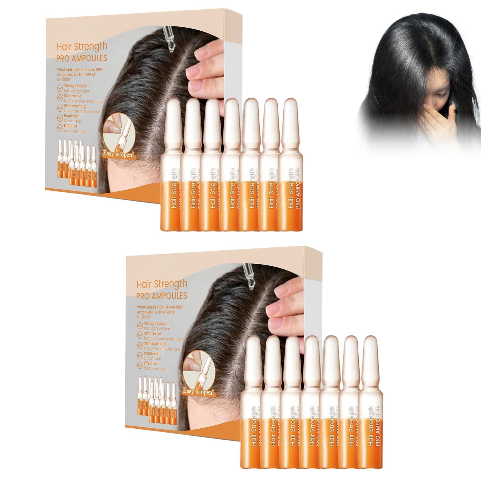 2 Pack Hair Growth Ampoules - Hair Strengthening Serum | Anti-Hair Loss Treatment for Thicker, Longer Hair | Deep Nourishment for Damaged Hair on Amazon.ae - Price Tracker