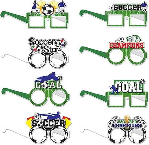 PINKE Paper Soccer World Cup Party Glasses, 8 Pack Football Theme Photo Booth Props for Adult Fan Viewing Parties Decorations Funny Birthdays Photo Booth Props Eyeglasses Supplies على Amazon.ae - متتبع الأسعار