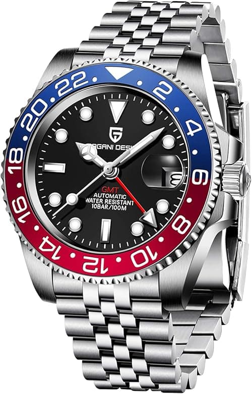 Pagani Design Men's GMT Automatic Watch Luxury Sapphire Waterproof Business Watch 1662 (Red Blue) على Amazon.ae - متتبع الأسعار