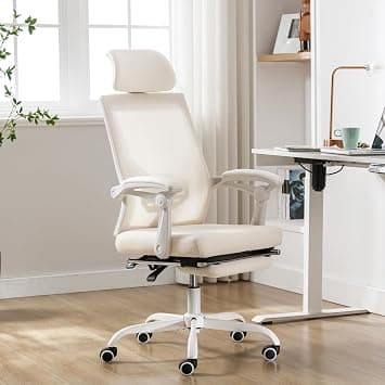 Lepdep Mesh Ergonomic Office Chair with Footrest Home Office Desk Chair 90-135 Adjustable Computer Desk Chair with Wheels 360 Swivel Task Chair (Cream White) on Amazon.ae - Price Tracker