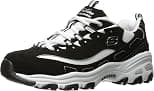 Skechers womens D'lites - Biggest Fan Fashion Sneaker, Black/White, 39 EU Wide - Best Deal Finder